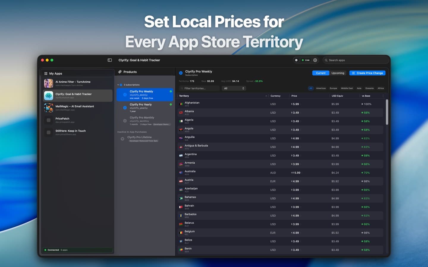 Set local prices for every App Store territory
